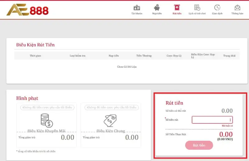 Hướng dẫn rút tiền AE888 nhanh chóng