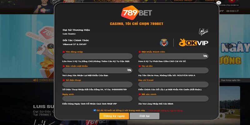 Cách thức đăng ký tham gia sòng bạc trực tuyến 789bet